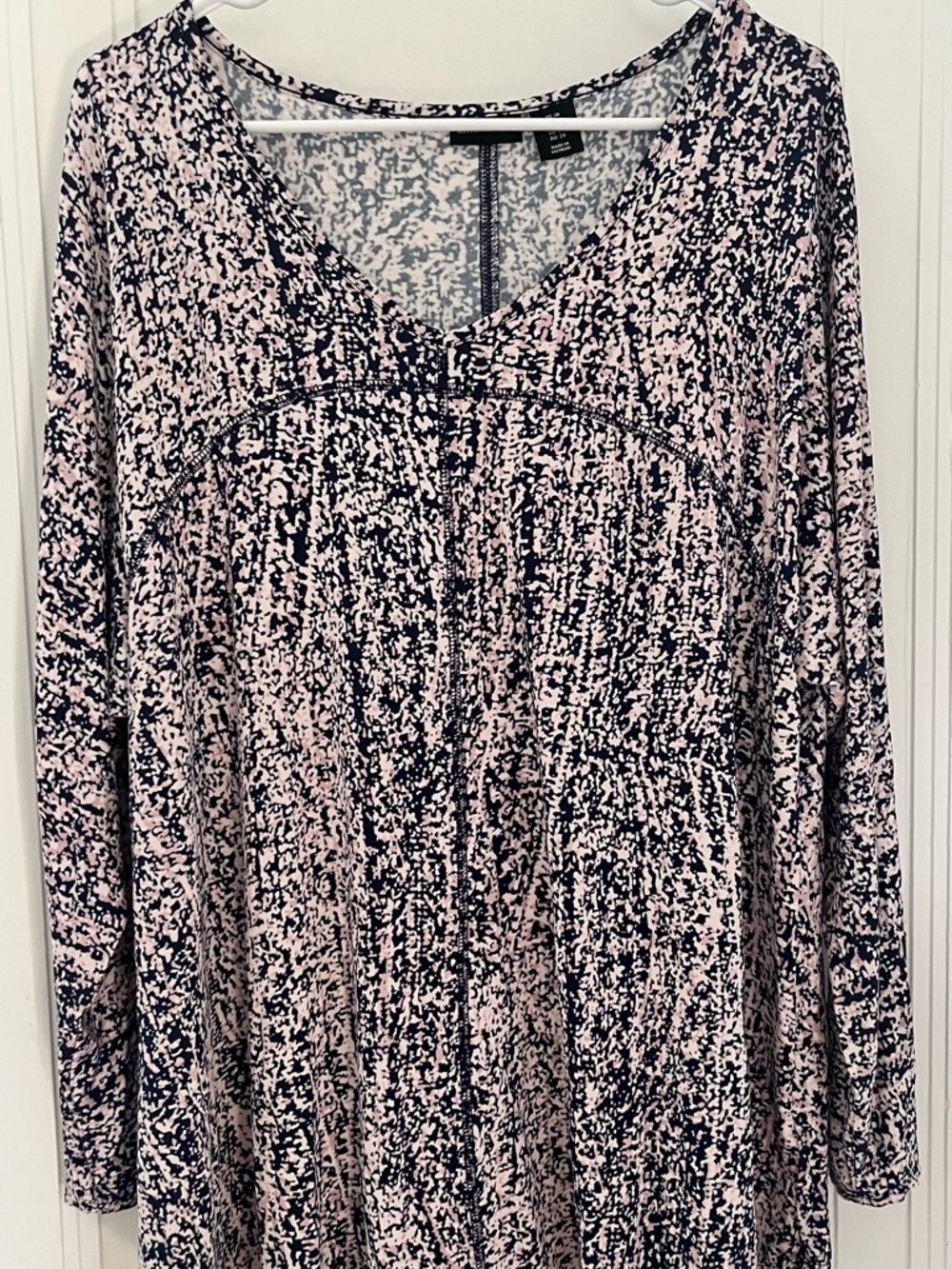 mercer & madison Pink and Navy Printed Long Sleeve Tunic